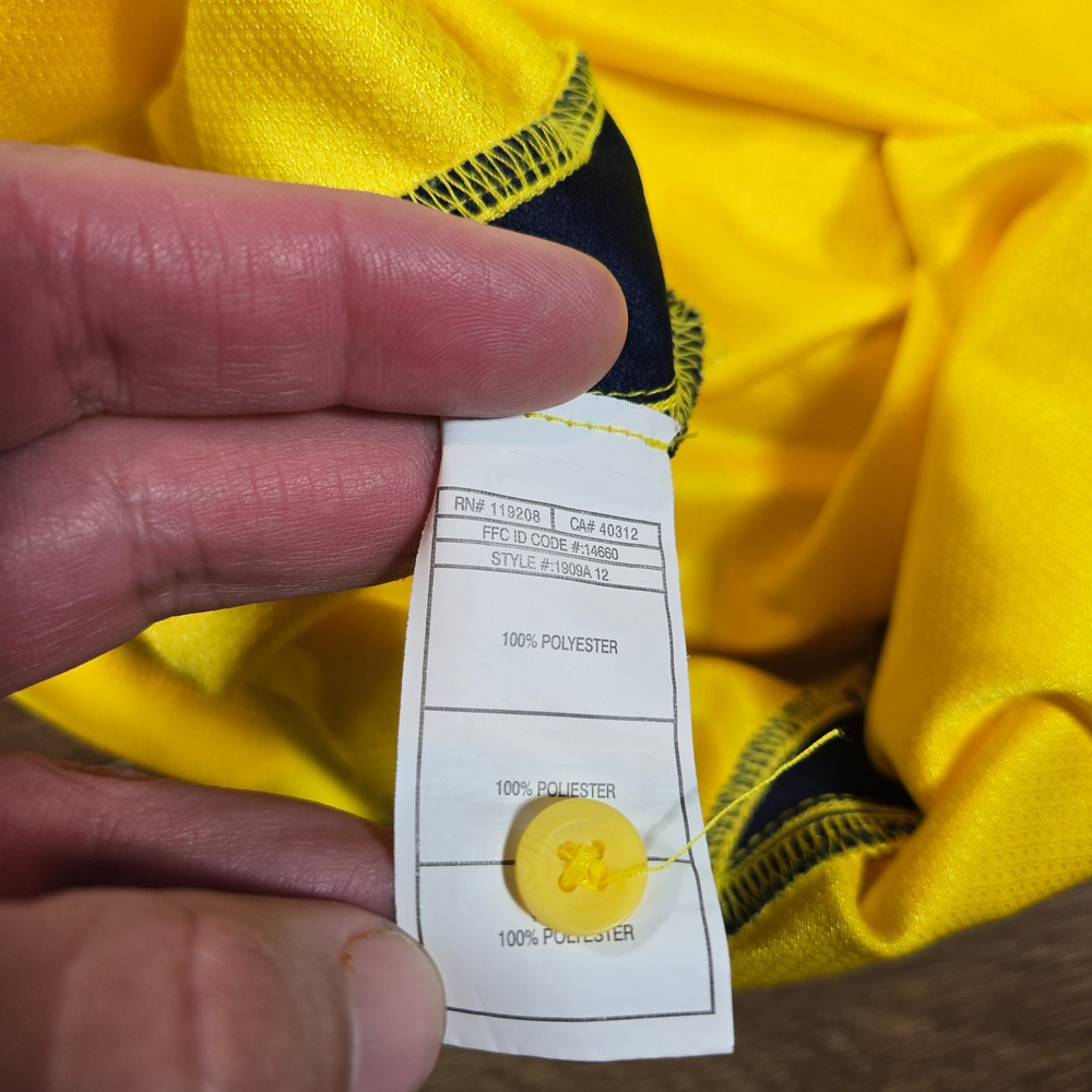 Adidas Golf Michigan Wolverines Polo Mens L Yellow Climalite NCAA Preppy - Picture 9 of 10